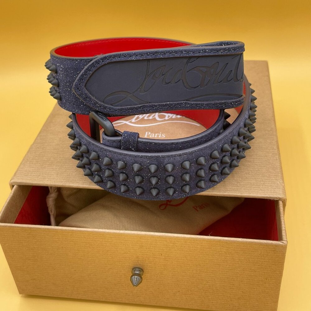 Christian Louboutin Loubi Spike Glitter Belt BRAND NEW